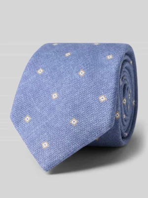 Krawat z czystego jedwabiu z naszywką z logo (7,5 cm) Gierremilano