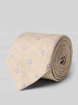 Krawat z czystego jedwabiu z naszywką z logo (7,5 cm) Gierremilano