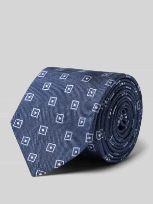 Krawat z czystego jedwabiu z naszywką z logo (7,5 cm) Gierremilano