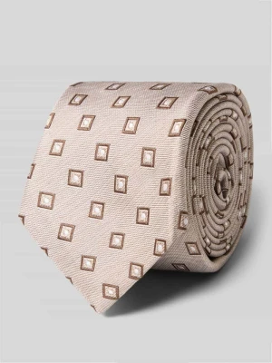 Krawat z czystego jedwabiu z naszywką z logo (7,5 cm) Gierremilano