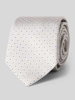 Krawat z czystego jedwabiu z naszywką z logo (7,5 cm) Gierremilano