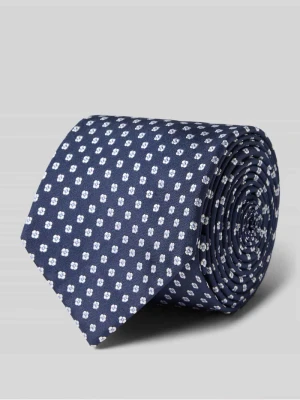 Krawat z czystego jedwabiu z naszywką z logo (7,5 cm) Gierremilano