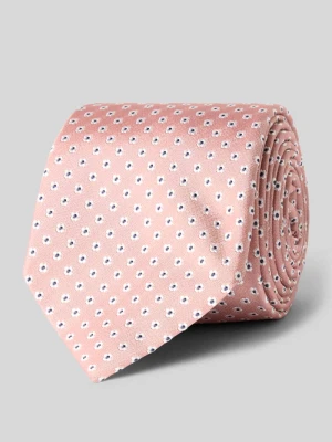 Krawat z czystego jedwabiu z naszywką z logo (7,5 cm) Gierremilano