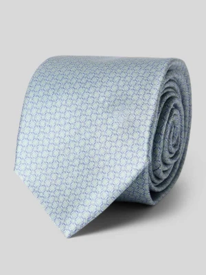 Krawat z czystego jedwabiu z naszywką z logo (7,5 cm) Gierremilano