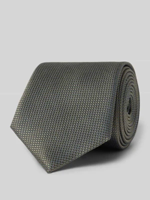 Krawat z jedwabiu z fakturowanym wzorem (6 cm) Willen