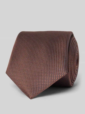Krawat z jedwabiu z fakturowanym wzorem (6 cm) Willen