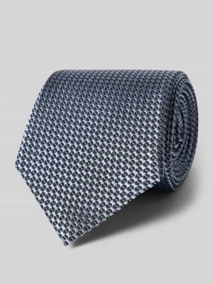 Krawat z jedwabiu z fakturowanym wzorem (7,5 cm) Blick