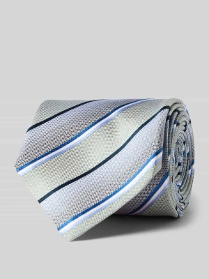 Krawat z jedwabiu z wzorem w paski (7 cm) Monti