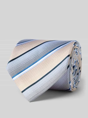 Krawat z jedwabiu z wzorem w paski (7 cm) Monti