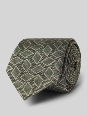 Krawat z jedwabiu ze wzorem na całej powierzchni (7,5 cm) Willen