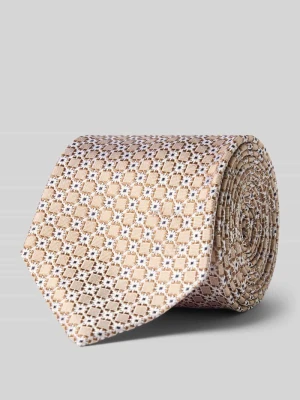 Krawat z jedwabiu ze wzorem na całej powierzchni (7 cm) Monti