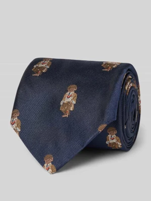 Krawat z jedwabiu ze wzorem na całej powierzchni Polo Ralph Lauren