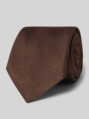 Krawat z mieszanka jedwabiu model 'H-Tie 8 CM-ONE' Boss Ciemnobrązowy