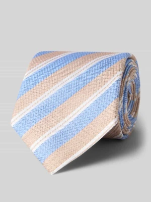 Krawat z mieszanki jedwabiu i lnu ze wzorem na całej powierzchni (8 cm) JOOP! Collection