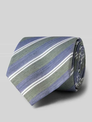 Krawat z mieszanki jedwabiu i lnu ze wzorem na całej powierzchni (8 cm) JOOP! Collection