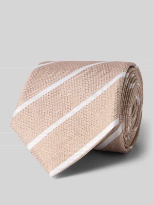 Krawat z mieszanki jedwabiu i lnu ze wzorem na całej powierzchni (8 cm) JOOP! Collection