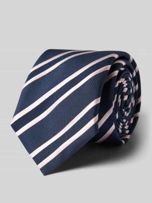 krawat z mieszanki jedwabiu w paski Boss