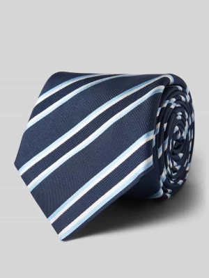 krawat z mieszanki jedwabiu w paski Boss
