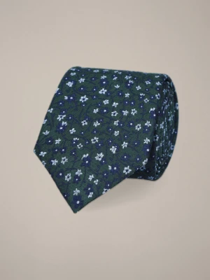 Krawat Zielony Jedwabny Wzór Lancerto