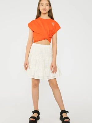 Kremowa ażurowa spódniczka Reporter