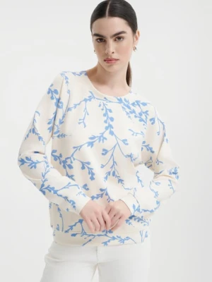 Kremowa bluza w błękitne wzory Greenpoint