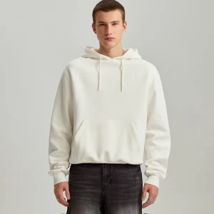 Kremowa bluza z kapturem basic regular fit House