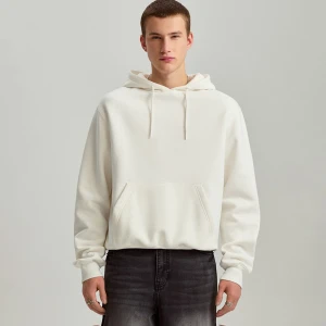 Kremowa bluza z kapturem basic regular fit House