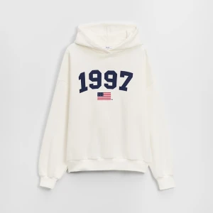 Kremowa bluza z kapturem i nadrukiem 1997 House