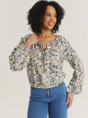 Kremowa bluzka z nadrukiem paisley Greenpoint