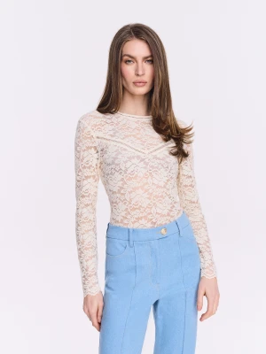 Kremowa koronkowa bluzka TARANKO