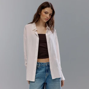 Kremowa koszula z długim rękawem i wiązaniami na tyle House