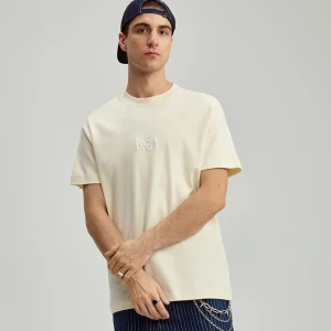 Kremowa koszulka z haftem loose fit House