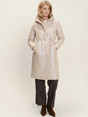 Kremowa pikowana kurtka z połyskiem Greenpoint