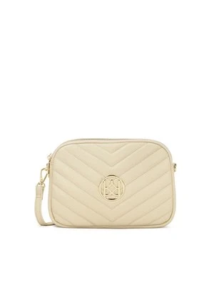 Kremowa torebka crossbody z dużym monogramem KAZAR