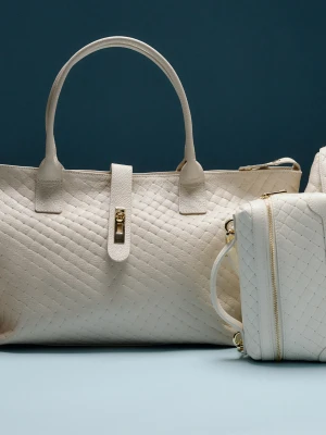 Kremowa torebka hobo ze skóry naturalnej TARANKO