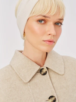 Kremowa wełniana opaska z domieszką kaszmiru TARANKO