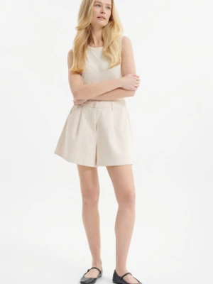 Kremowe bawełniane szorty Greenpoint