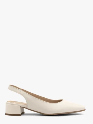Kremowe czółenka slingback bez pięty Ryłko