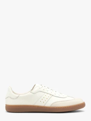 Kremowe damskie półbuty sznurowane Ryłko