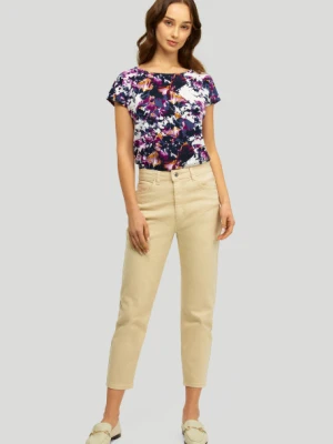 Kremowe jeans'y typu mom fit Greenpoint beżowy