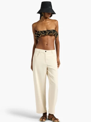 KREMOWE JEANSY O KLASYCZNYM KROJU LIVIANA CONTI