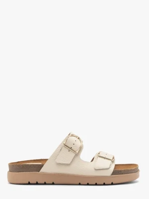 Kremowe klapki damskie Ryłko