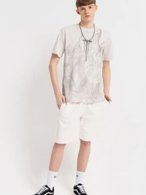 Kremowe krótkie spodenki dresowe z kieszonką z tyłu Reporter