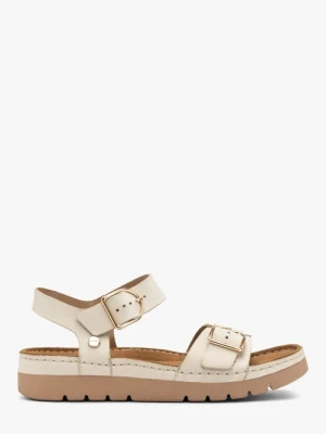Kremowe sandały damskie Ryłko