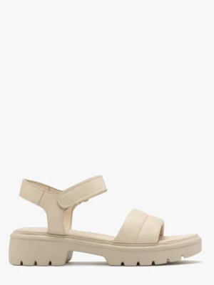 Kremowe sandały zapinane na rzepy Ryłko