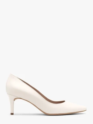 Kremowe ślubne czółenka ze skóry licowej Ryłko