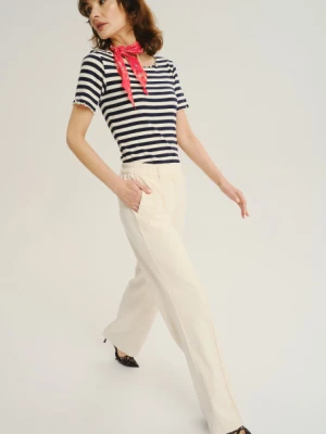 Kremowe spodnie z dodatkiem bawełny Greenpoint