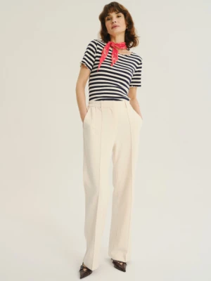 Kremowe spodnie z dodatkiem bawełny Greenpoint
