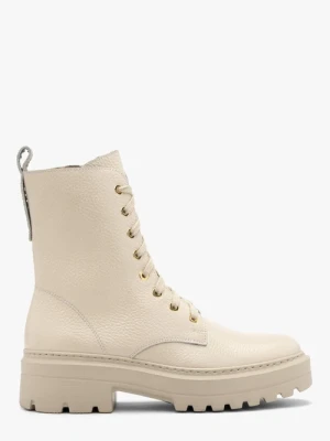 Kremowe trzewiki damskie na masywnym spodzie Ryłko