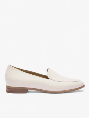 Kremowo-białe mokasyny ze skóry licowej Ryłko